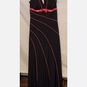 Love Tease Black Maxi Dress with Pink Accents